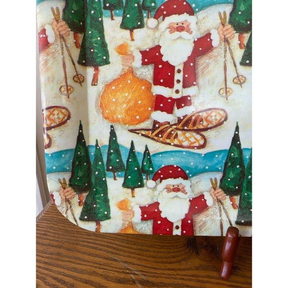 Lot of 3 Vintage Christmas Santa Snowman Holiday Serving Trays - Picture 7 of 10